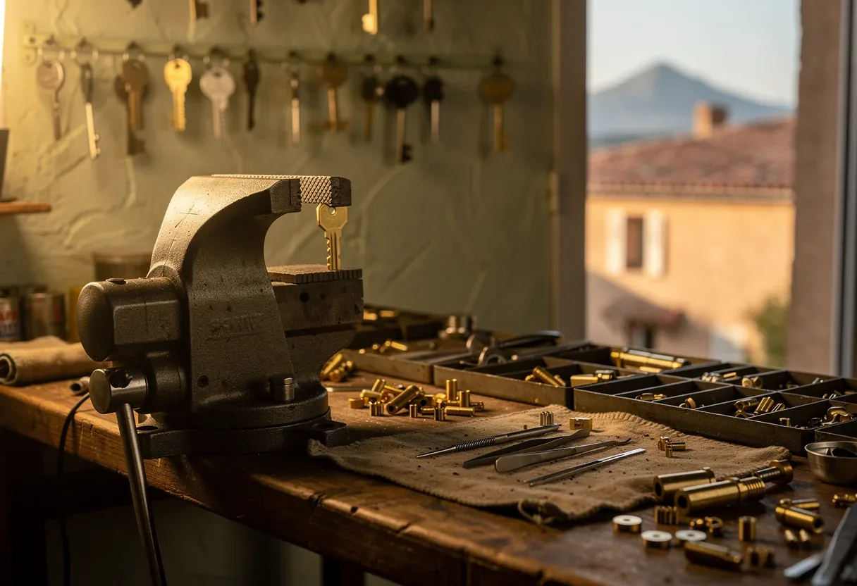 L'établi de l'atelier du serrurier de Bages